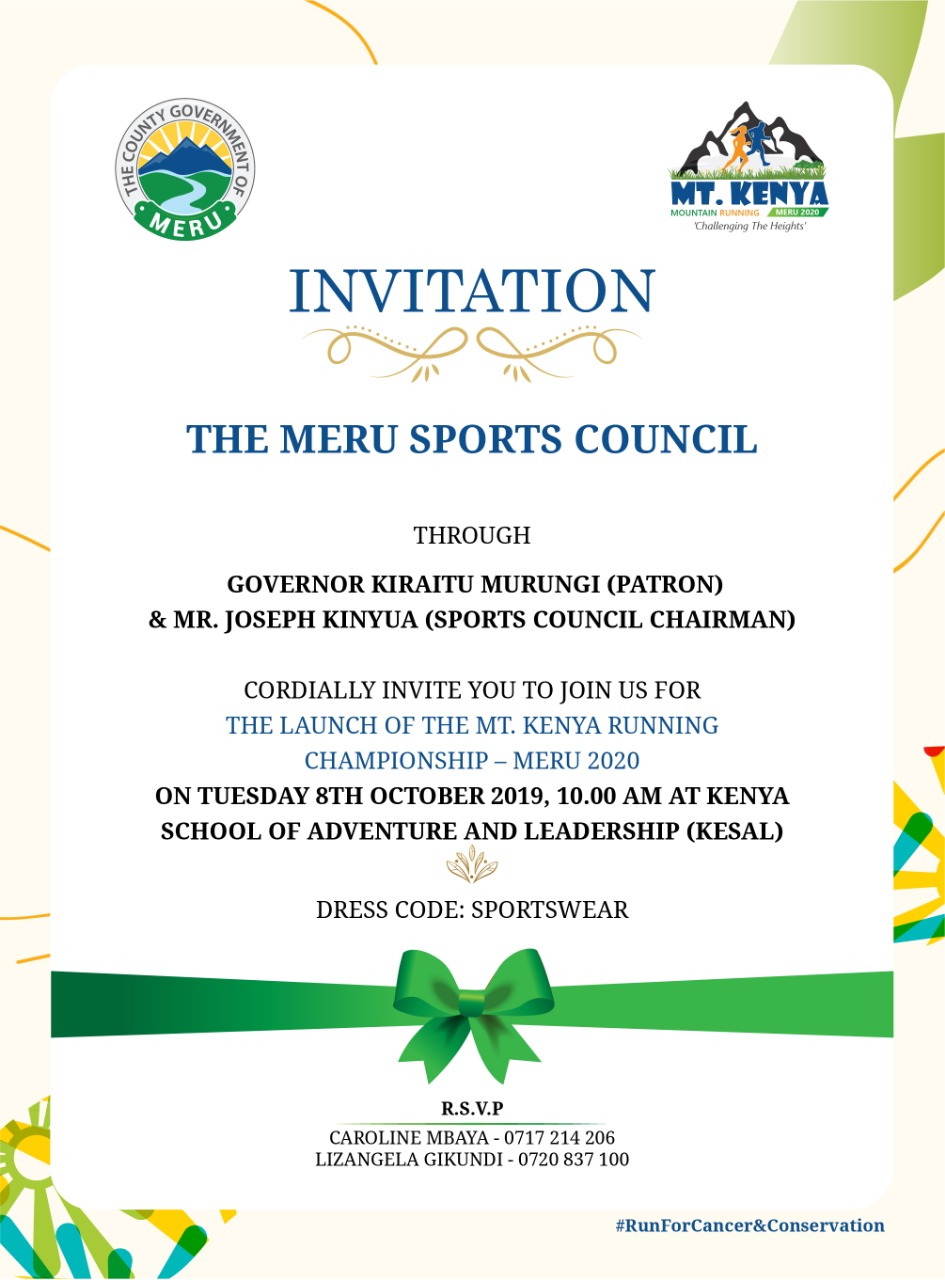 THE LAUNCH OF THE MT. KENYA RUNNING CHAMPIONSHIP - MERU 2020