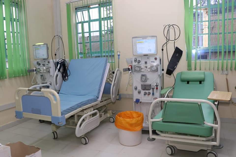 GOVERNOR KIRAITU LAUDED BY HEALTH MINISTER MUTAHI KAGWE FOR NEW TOP NOTCH FACILITIES AT THE COUNTYS LEADING HOSPITAL.