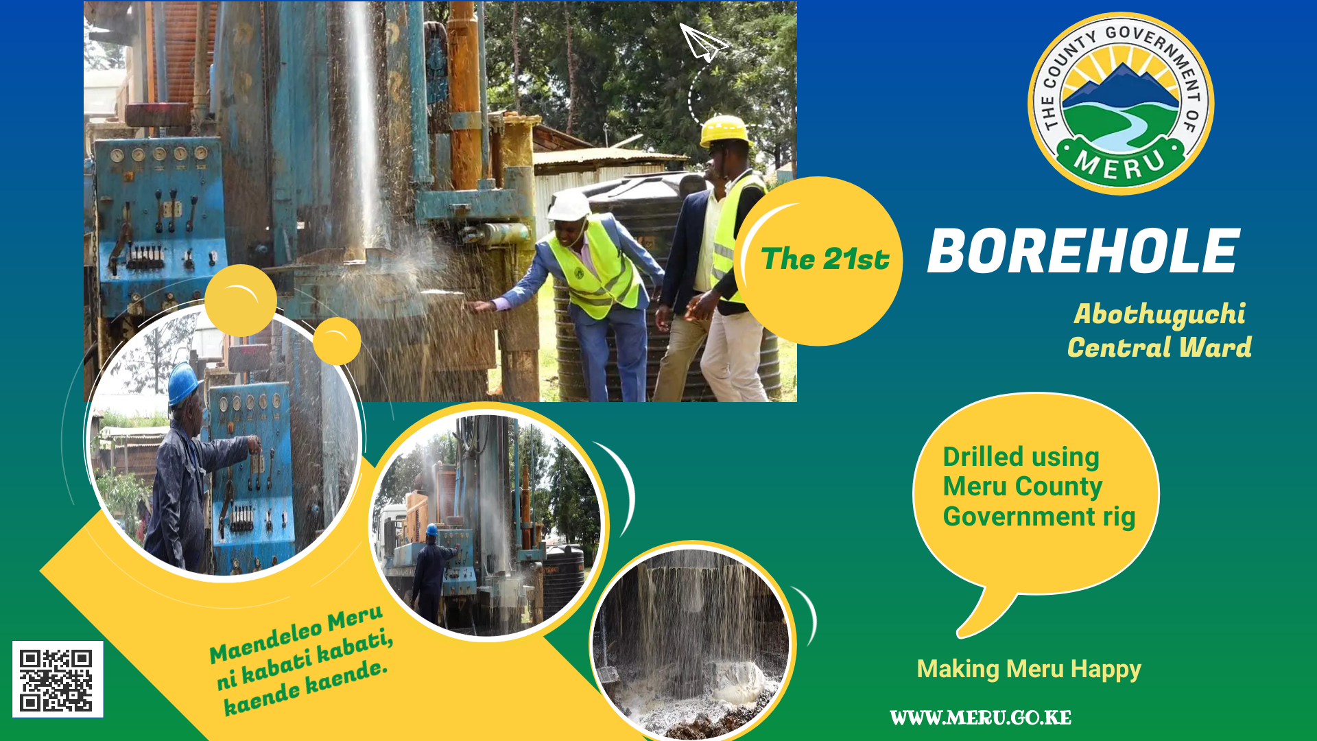 The 21st Borehole Drilled Using Meru County Government Rig.