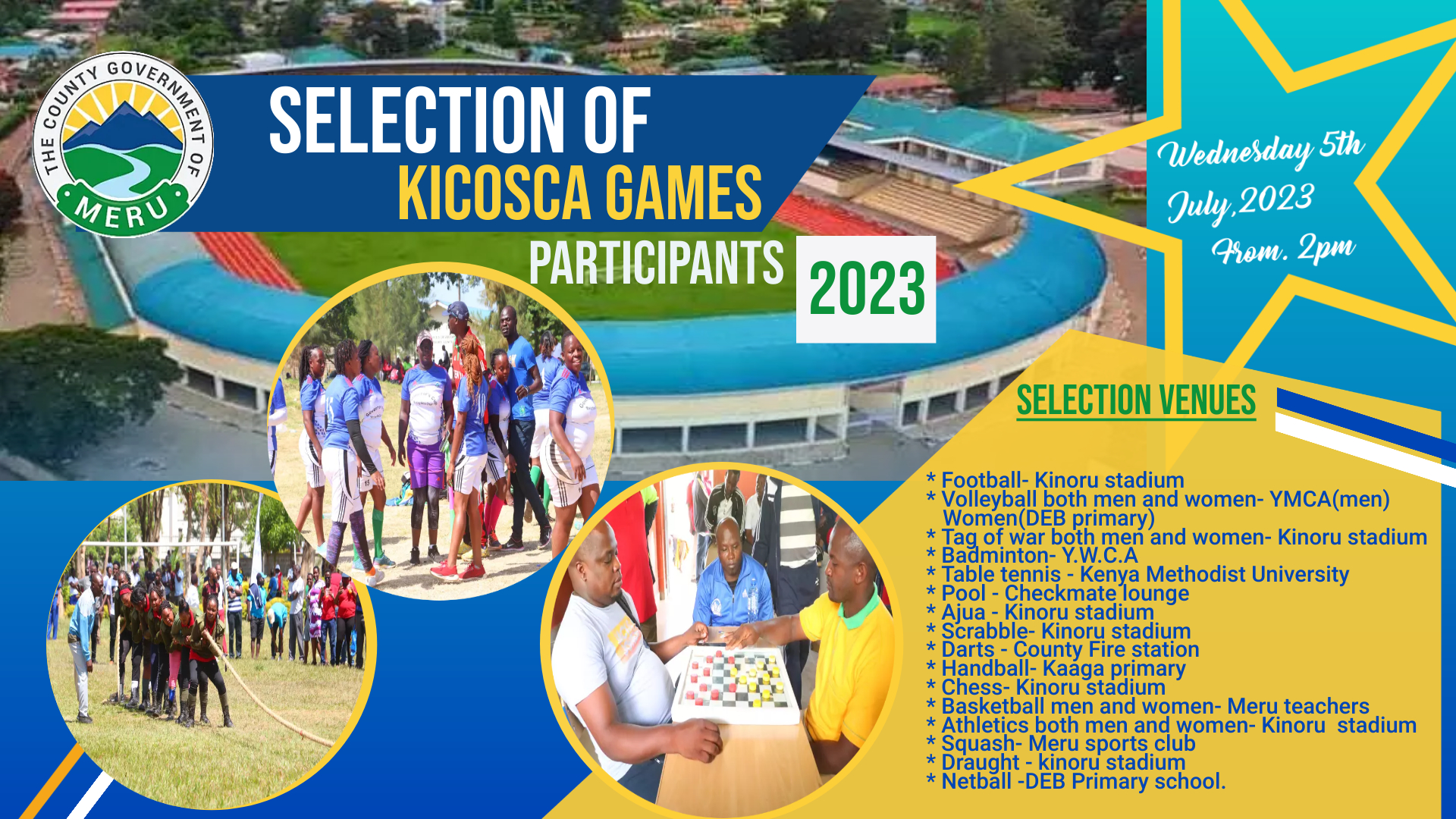 SELECTION OF KICOSCA GAMES PARTICIPANTS 2023