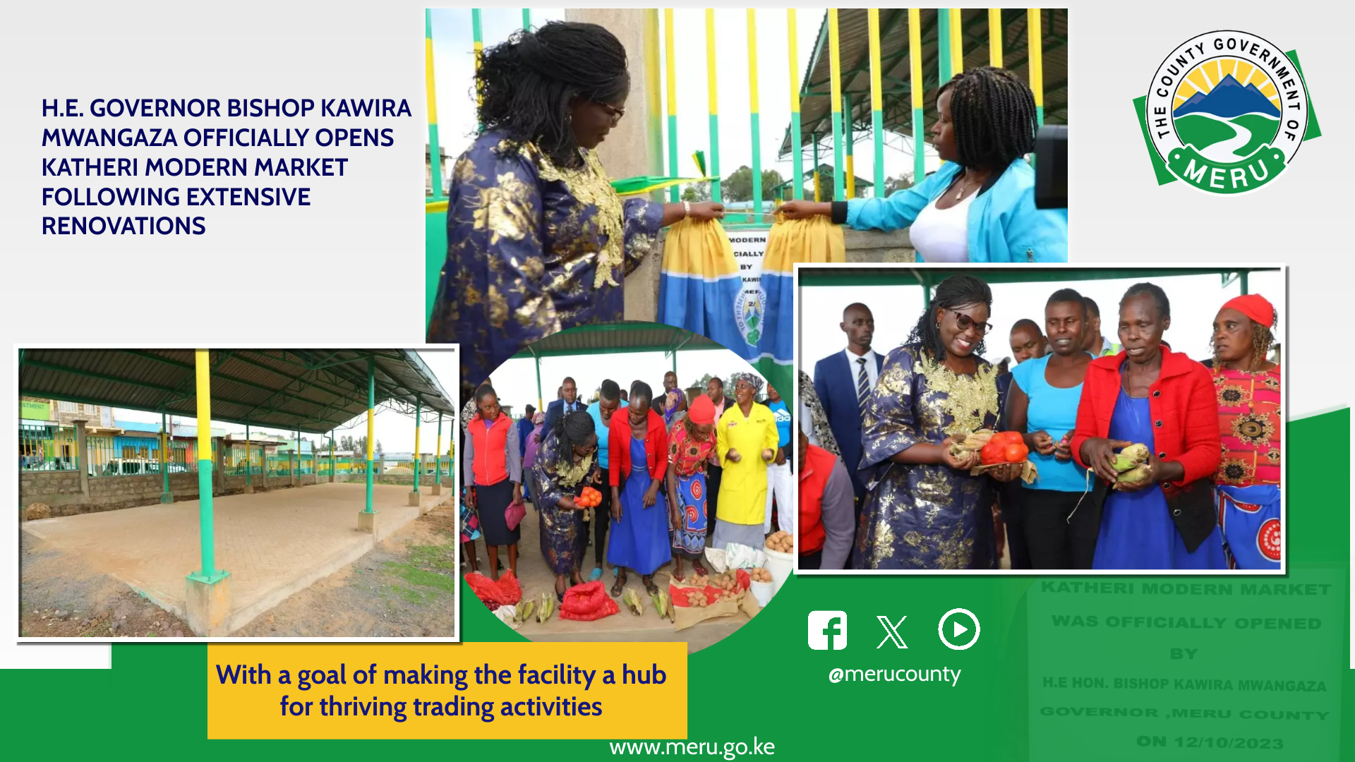 H.E. GOVERNOR BISHOP KAWIRA MWANGAZA OFFICIALLY OPENS KATHERI MODERN MARKET FOLLOWING EXTENSIVE RENOVATIONS