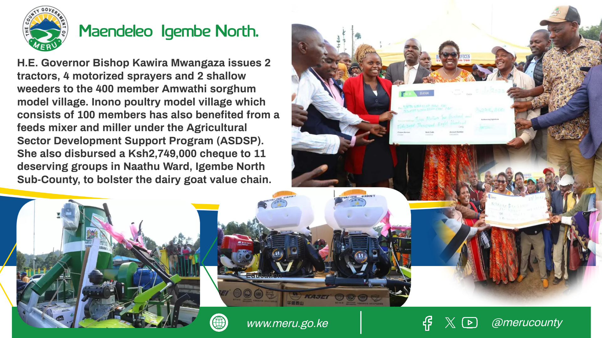 Governor Mwangaza's Agricultural Empowerment Initiative: Transformative Resources Allocated to Amwathi Sorghum Model Village and Community Groups in Igembe North