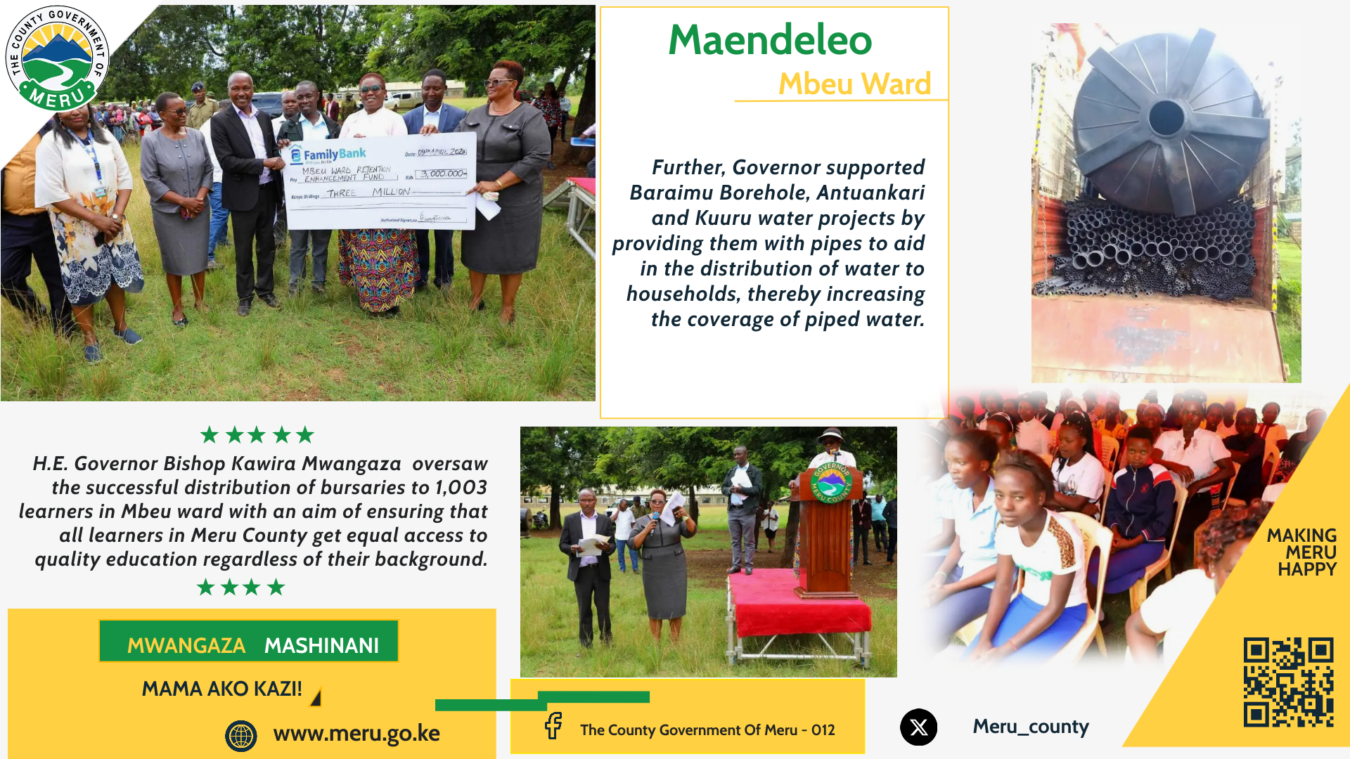 Key Initiatives in Tigania West Sub-county: Governor Mwangaza's Retention Enhancement Fund, VTC Capitation, and Ward Fund Projects