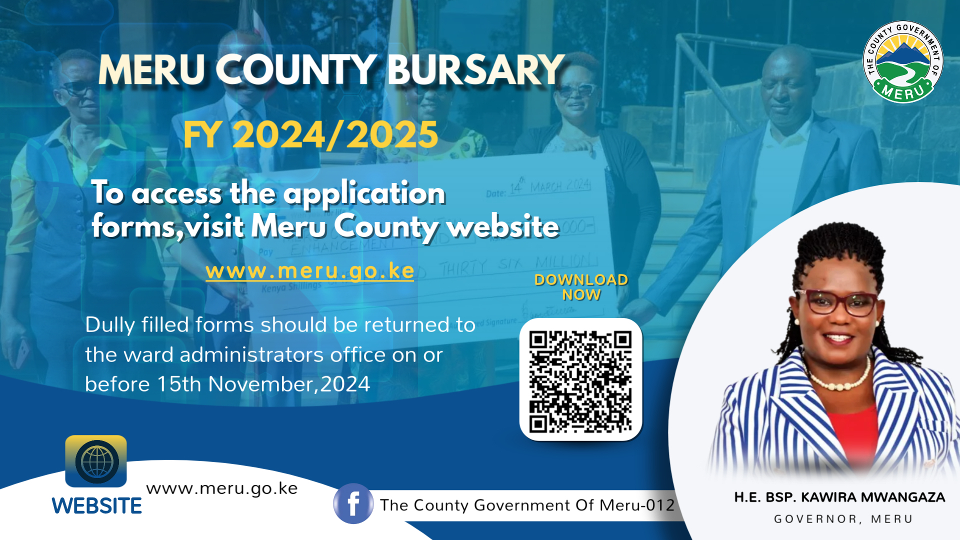 THE COUNTY GOVERNMENT OF MERU BURSARY APPLICATION FORM FY 2024-2025