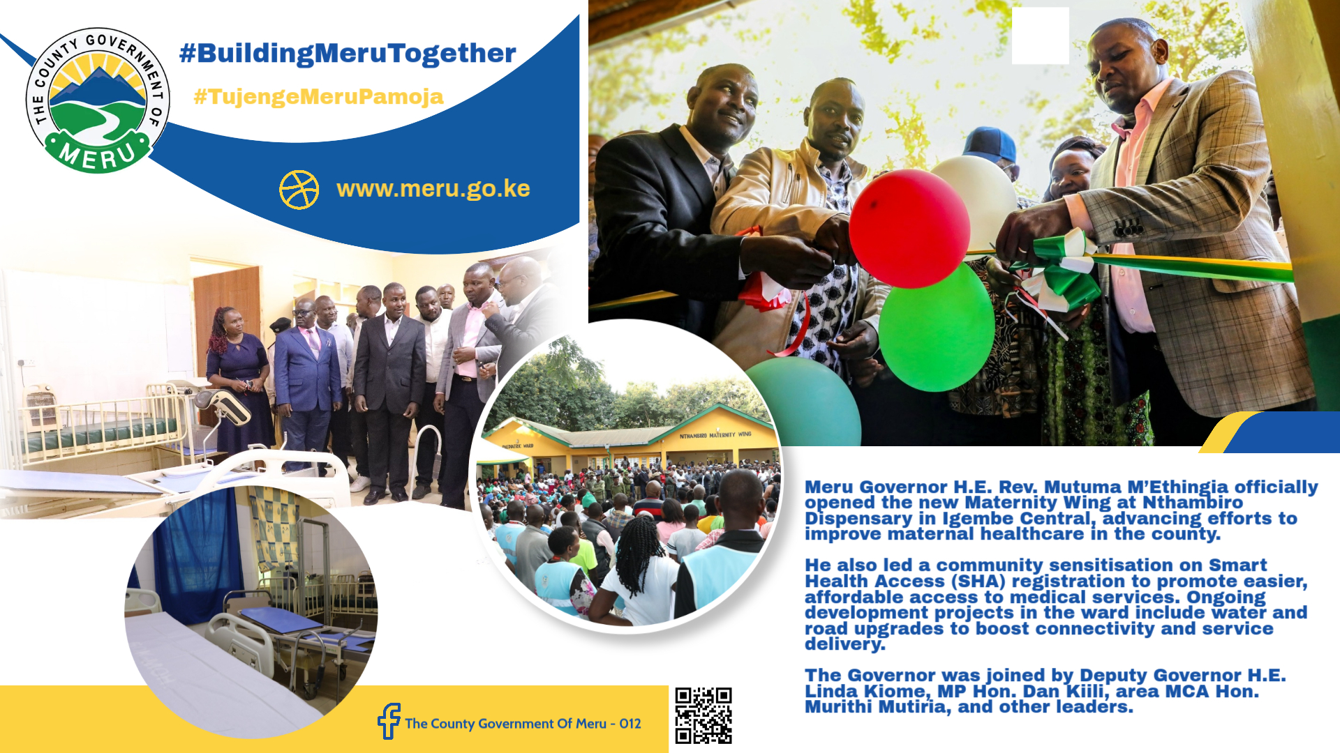 NEW HOPE FOR MOTHERS AS H.E.REV. ISAAC MUTUMA M'ETHINGIA OFFICIALLY OPENS AND FULLY EQUIPS NTHAMBIRO DISPENSARY MATERNITY WING.