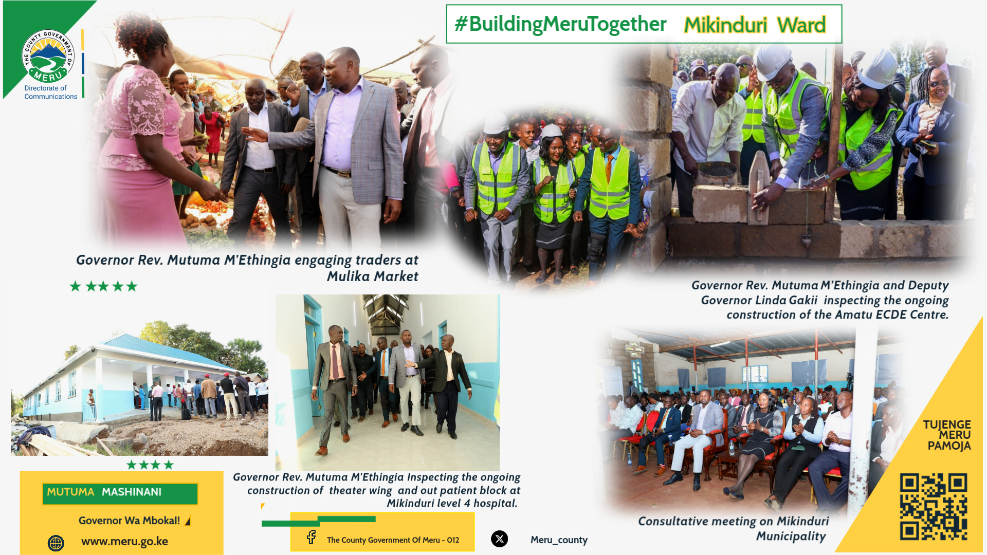 MERU COUNTY GOVERNOR H.E REV. MUTUMA M'ETHINGIA LEADS DEVELOPMENTAL TOUR IN MUKINDURI WARD