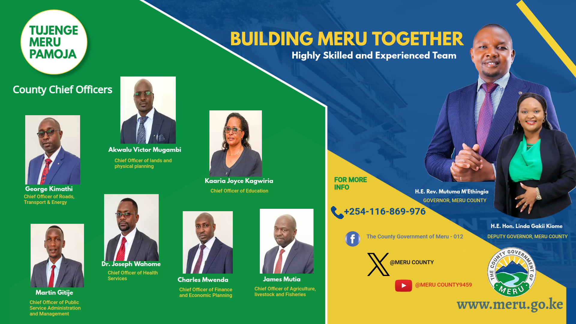 MERU COUNTY GOVERNMENT CHIEF OFFICERS
